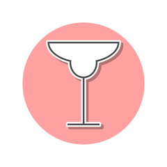 martini glass sticker icon. Simple thin line, outline vector of web icons for ui and ux, website or mobile application