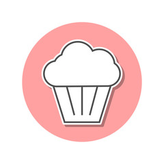 cake cup sticker icon. Simple thin line, outline vector of web icons for ui and ux, website or mobile application