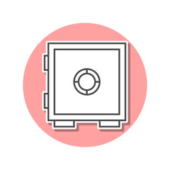 safe sticker icon. Simple thin line, outline vector of web icons for ui and ux, website or mobile application