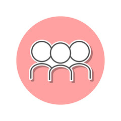people sticker icon. Simple thin line, outline vector of web icons for ui and ux, website or mobile application