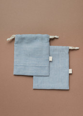 Linen bags with drawstring. Sustainable reusable bags