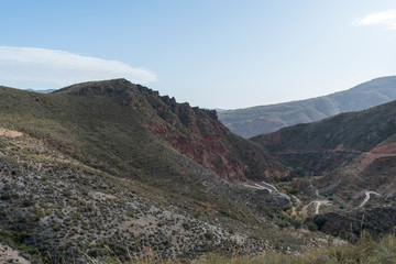 Fototapeta na wymiar mountainous landscapes near Ugijar (Granada)