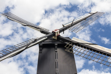 Netherlands rural lanscape with windmills at famous tourist site Kinderdijk, Rotterdam, in Holland. Old Dutch village Kinderdijk, UNESCO world heritage site.