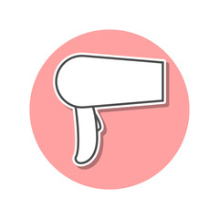 Obraz na płótnie Canvas hair dryer sticker icon. Simple thin line, outline vector of web icons for ui and ux, website or mobile application