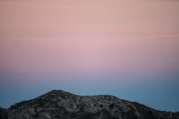 sunset in mountains