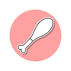 Chicken's leg sticker icon. Simple thin line, outline vector of web icons for ui and ux, website or mobile application