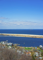 Fototapeta na wymiar View on Houses and Atlantic Ocean from light house