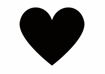 Black heart on a white background. Stencil for Valentines Day.