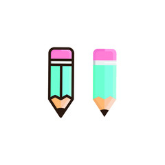 flat design two pencils