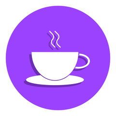 Coffee cup badge icon. Simple glyph, flat vector of web icons for ui and ux, website or mobile application