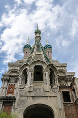 Fototapeta na wymiar russian orthodox church facade in italy