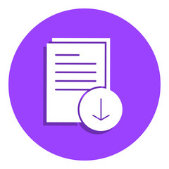 Download Document badge icon. Simple glyph, flat vector of web icons for ui and ux, website or mobile application