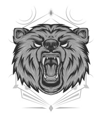logo style bear set of illustration.