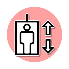 Elevator sticker icon. Simple thin line, outline vector of web icons for ui and ux, website or mobile application
