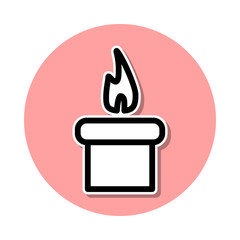 Candle sticker icon. Simple thin line, outline vector of web icons for ui and ux, website or mobile application