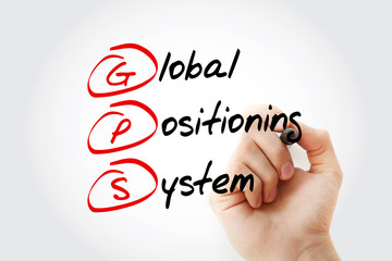 GPS - Global Positioning System acronym, technology concept background