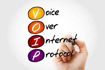 Fototapeta premium VOIP - Voice over Internet Protocol acronym, technology concept background