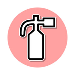 Fire extinguisher sticker icon. Simple thin line, outline vector of web icons for ui and ux, website or mobile application