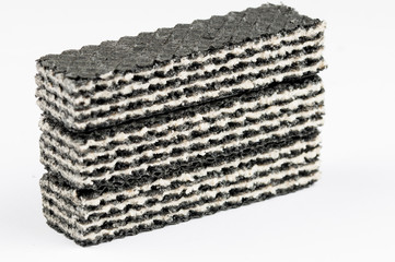 Tasty chocolate wafers isolated on white background.Copy space