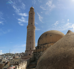 Al-Mudhafar Historical Mosque and School is one of the most important historical monuments in the city of Taiz, Yemen 2019 