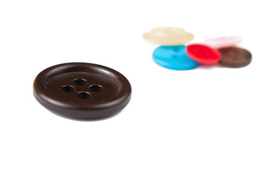 Clothes button isolated on white background. Copy space