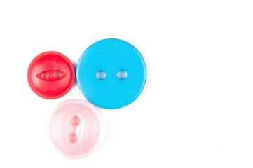 Clothes button isolated on white background. Copy space