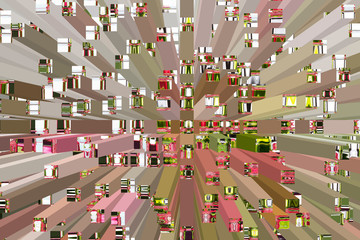 crowd of people walking on city street