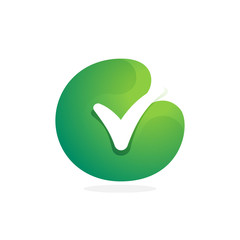 C letter green logo with check mark inside.