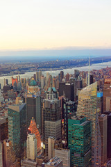 Fototapeta premium Aerial view on Midtown district of New York