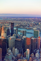 Aerial view on Midtown district of Manhattan in New York