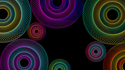 Abstract multicolored net circles background