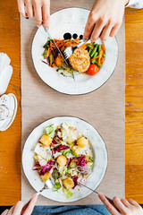 couple eating in the restaurant