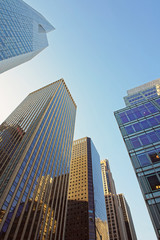 Fototapeta na wymiar Low angle view of skyscrapers in New York