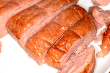 Frisch gebackener Leberkäse aus dem Ofen