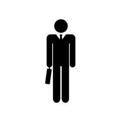 Fototapeta na wymiar Businessman icon in trendy flat style isolated on white background. Leader symbol vector illustration