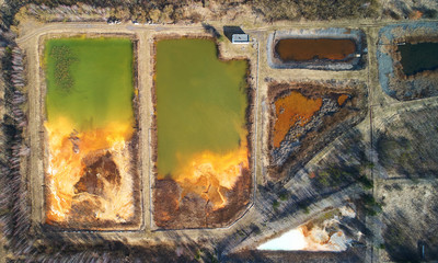 Waste toxic lake from plant