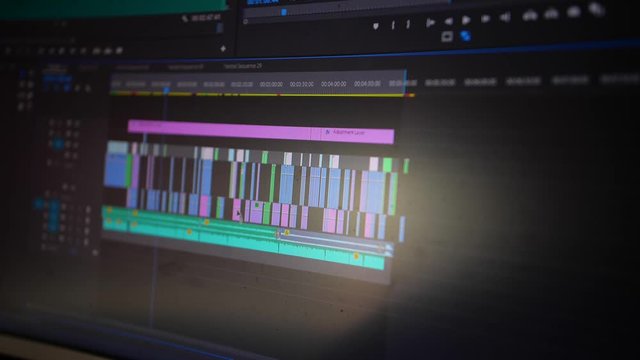 Video editing program. Timeline. Filmmaker