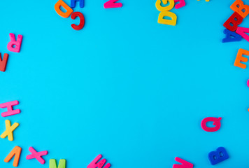 plastic multi-colored letters of the English alphabet