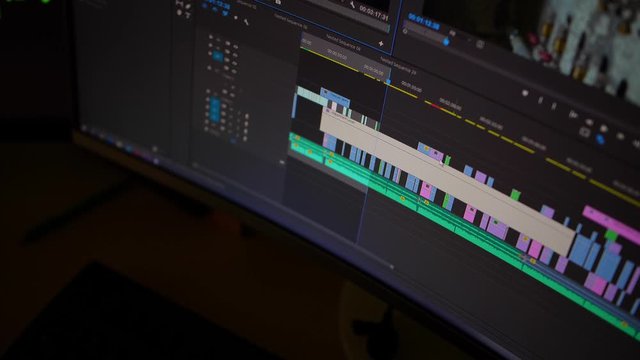 Video editing program. Timeline. Filmmaker