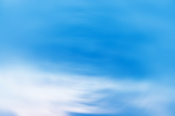 Beautiful backdrop of day sky with gently cyan light clouds. Colorful smooth blue white sky gradient. Nature day sky background. Amazing morning heaven. Slightly cloudy weather.  Scenic cloudscape.