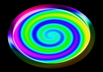 Chapa metálica con remolino del arcoiris. 