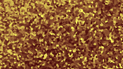 banner. abstract dark gold shiny background, consisting of small polygons of various shapes and painted in tan and white shades