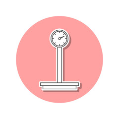 Mechanical scales sticker icon. Simple thin line, outline vector of web icons for ui and ux, website or mobile application