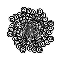 Abstract vector spiral shape on a white background. Isolated spiral, template for design, hypnotic effect. Eps 10