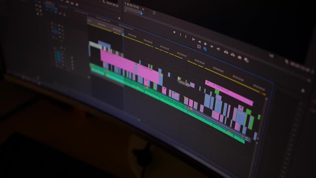 Video editing program. Timeline. Filmmaker