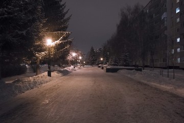 street in city at night