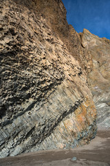Columnar structure of a volcanic basalt rock