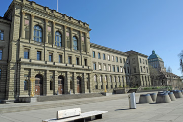 Zürich: The ETH (Federal Institut of Technology) terrace empty due to Covid19 Virus Log down