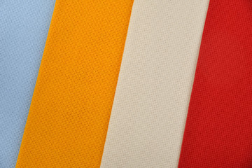 Multicolored canvas for embroidery blue, yellow, beige and red