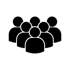 People icon in flat style. Group of people symbol for your web site design, logo, app.